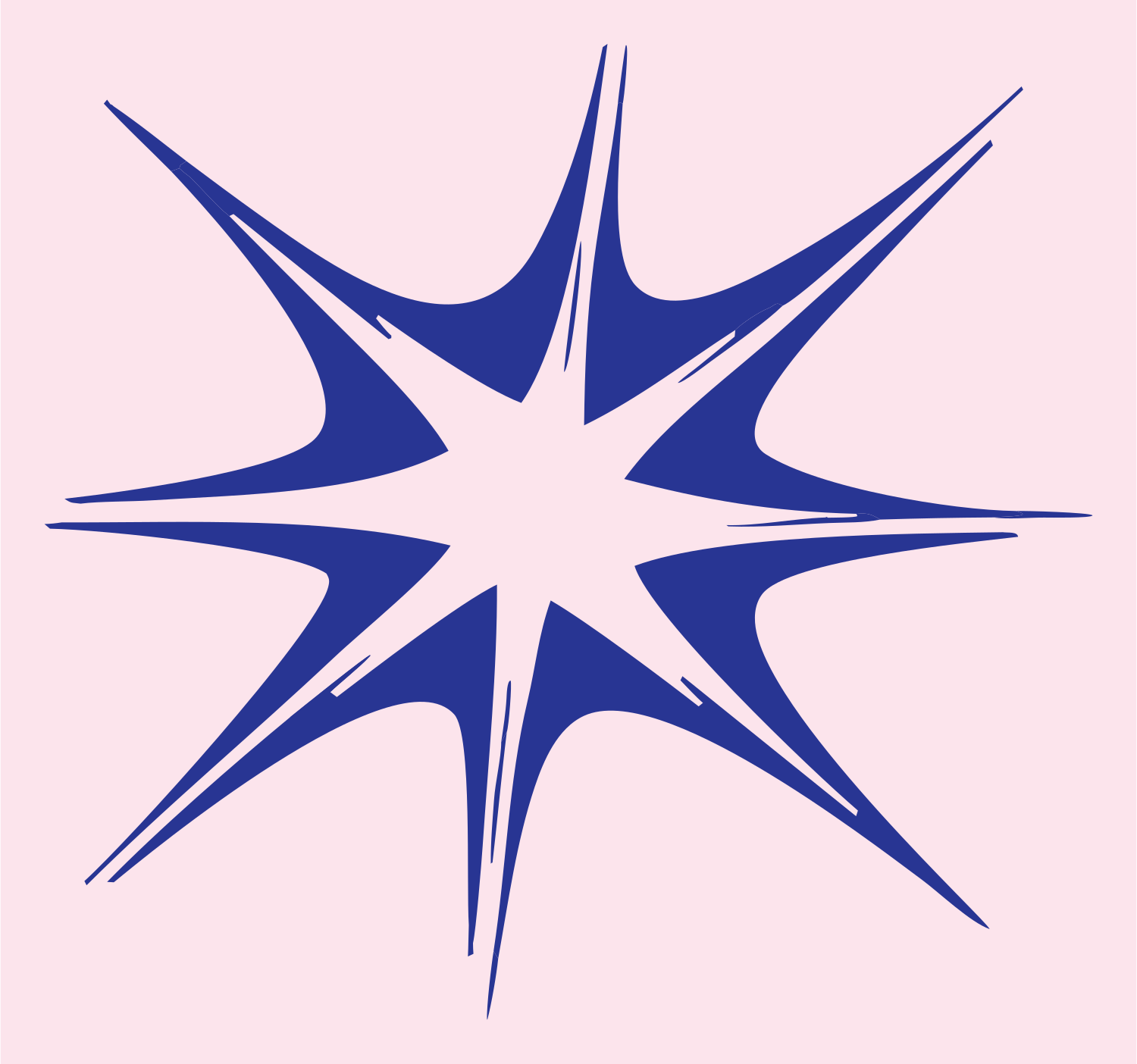 Hand-Drawn Eight-Point Star Badge #fce4ec/#283593