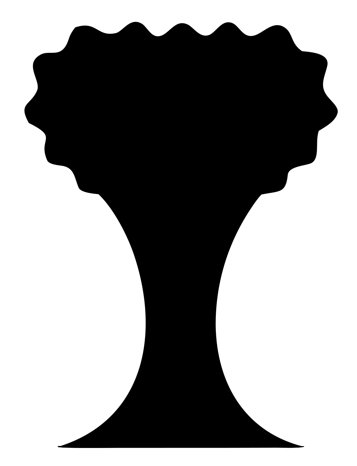 Silhouette Oak Tree Badge #ffffff/#000000