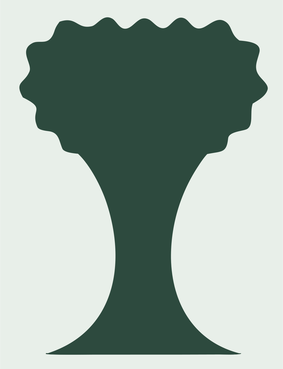 Silhouette Oak Tree Badge #e8efe9/#2d4a3e