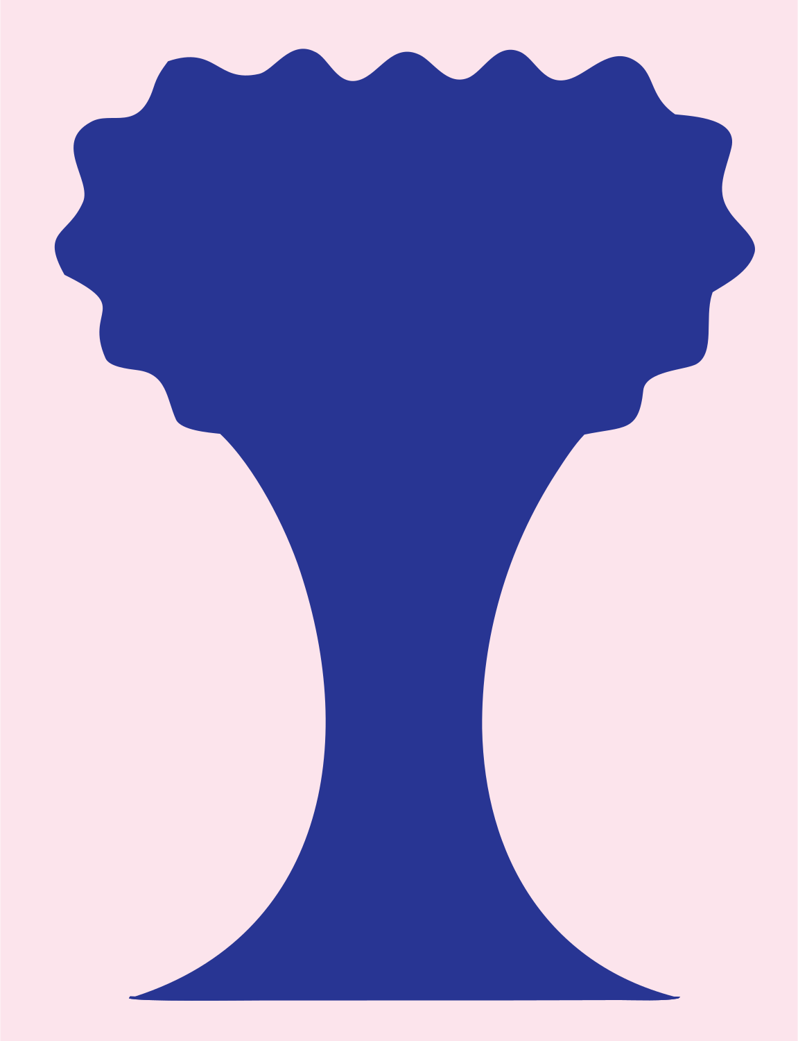 Silhouette Oak Tree Badge #fce4ec/#283593