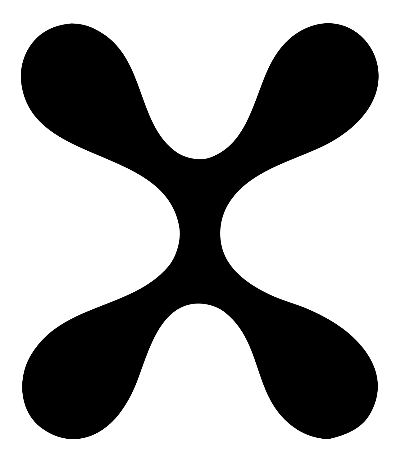 Four-Petal Flower Icon #ffffff/#000000