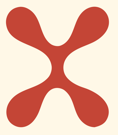 Four-Petal Flower Icon #fff8e7/#c44536