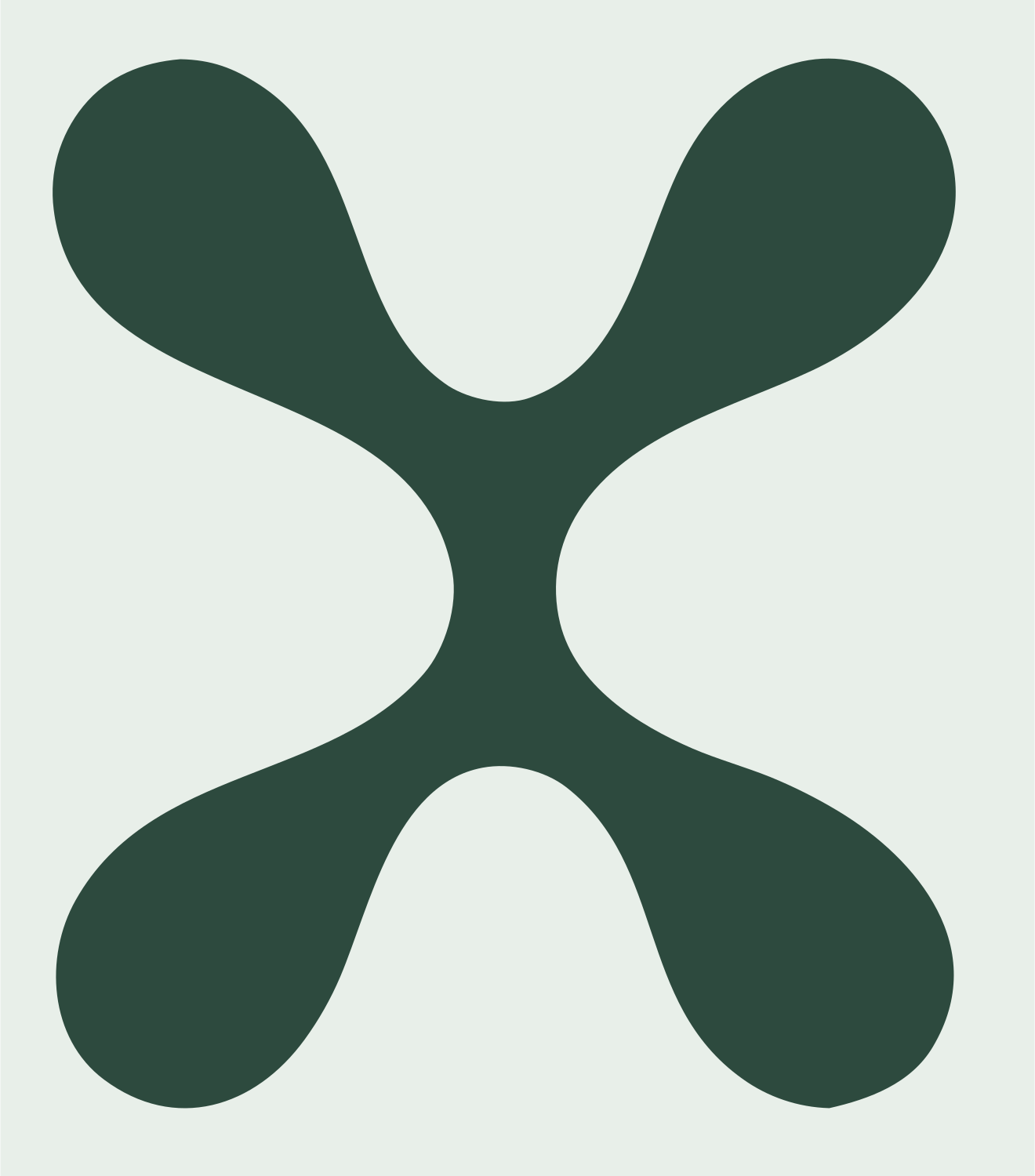 Four-Petal Flower Icon #e8efe9/#2d4a3e