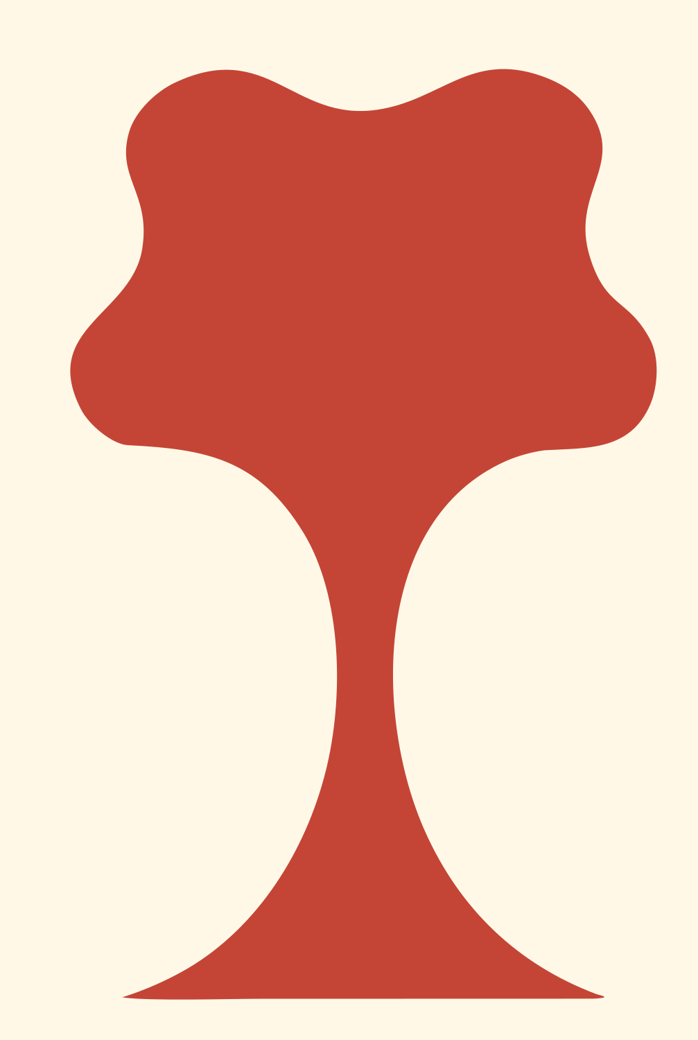 Pictogram Tree Silhouette Logo #fff8e7/#c44536