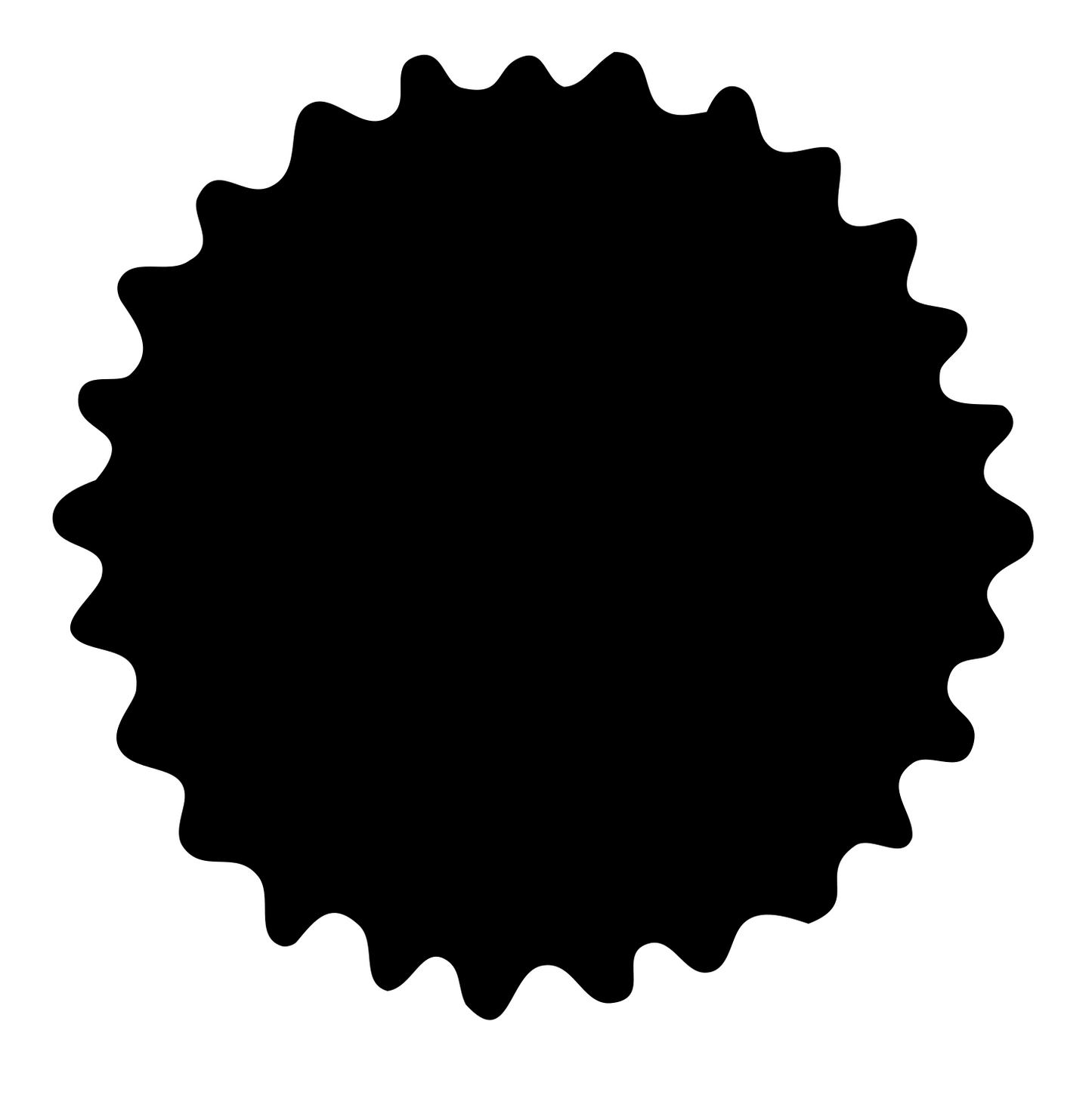Wavy Starburst Badge #ffffff/#000000