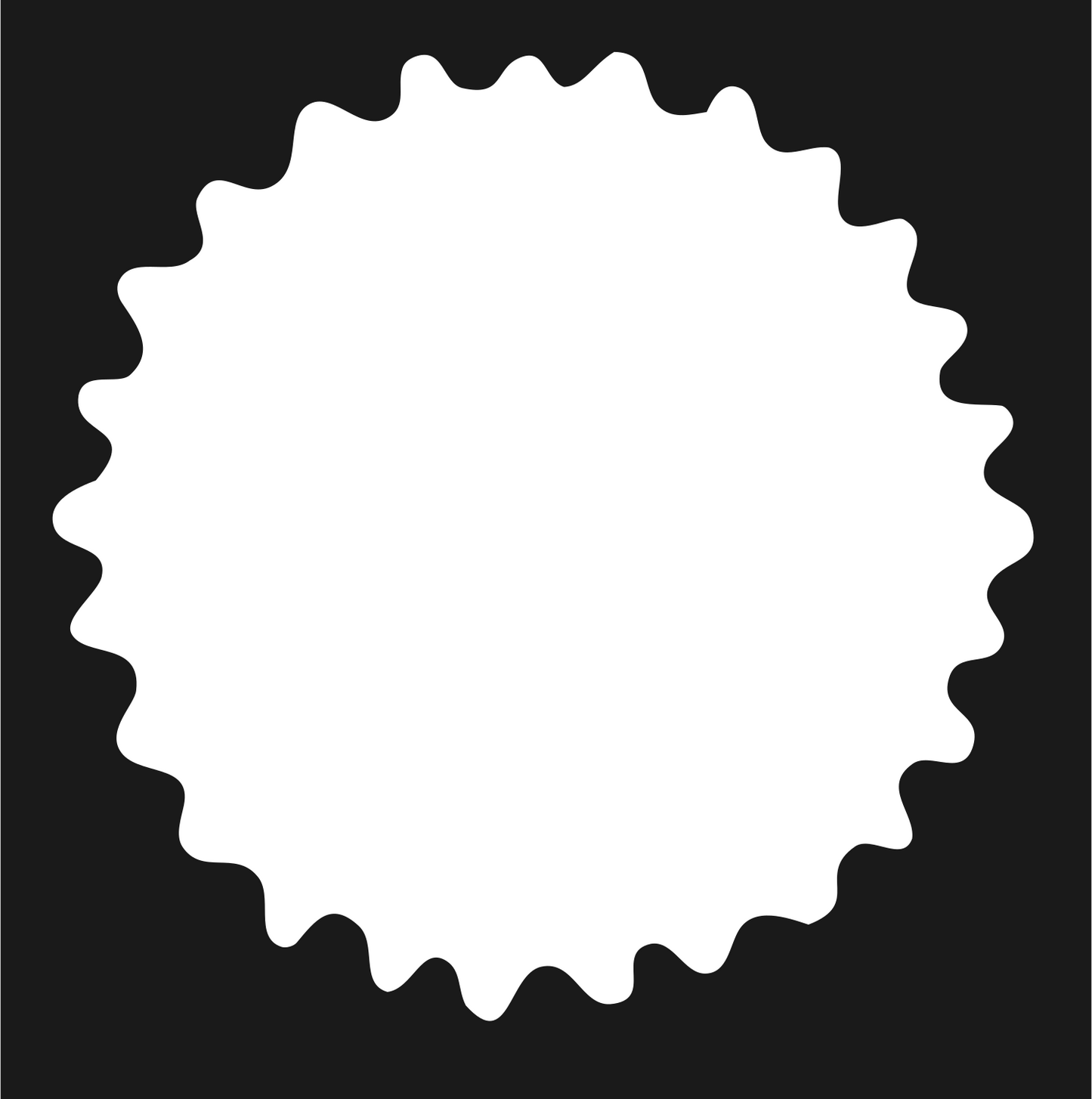 Wavy Starburst Badge #1a1a1a/#ffffff