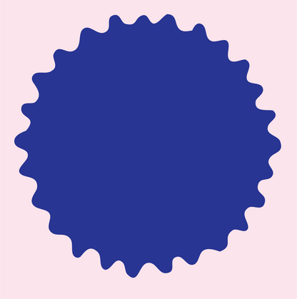 Wavy Starburst Badge #fce4ec/#283593