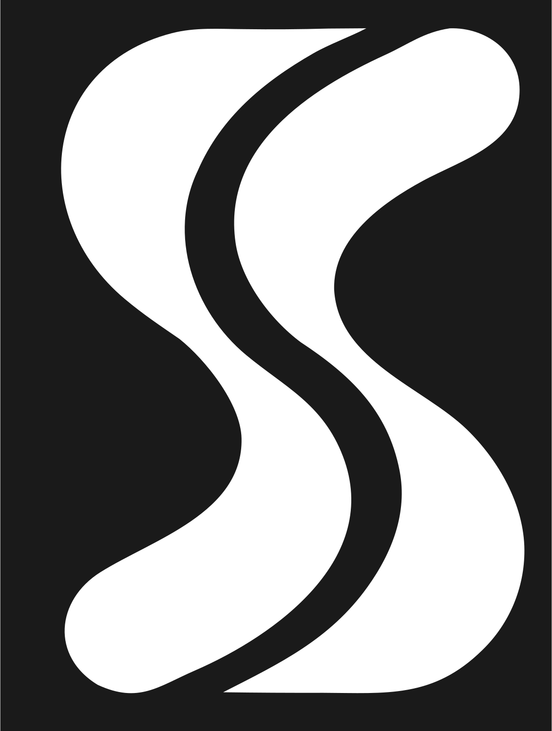 Double S Curve Logo #1a1a1a/#ffffff