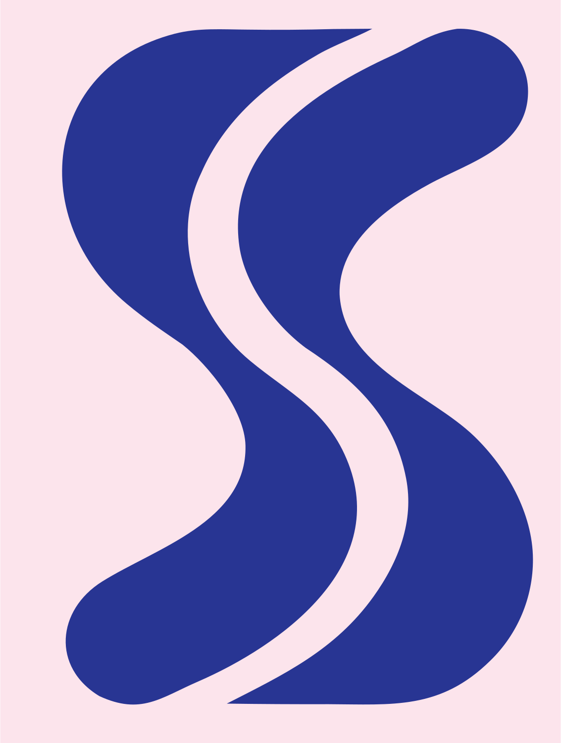 Double S Curve Logo #fce4ec/#283593