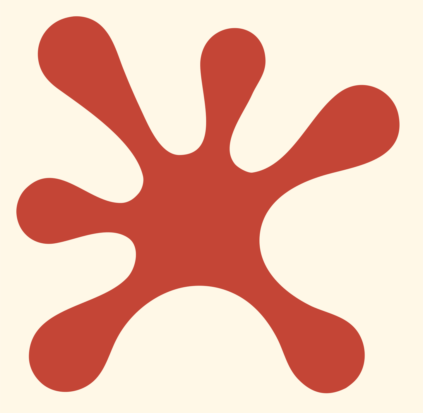 Ink Splat Cancer Mark #fff8e7/#c44536