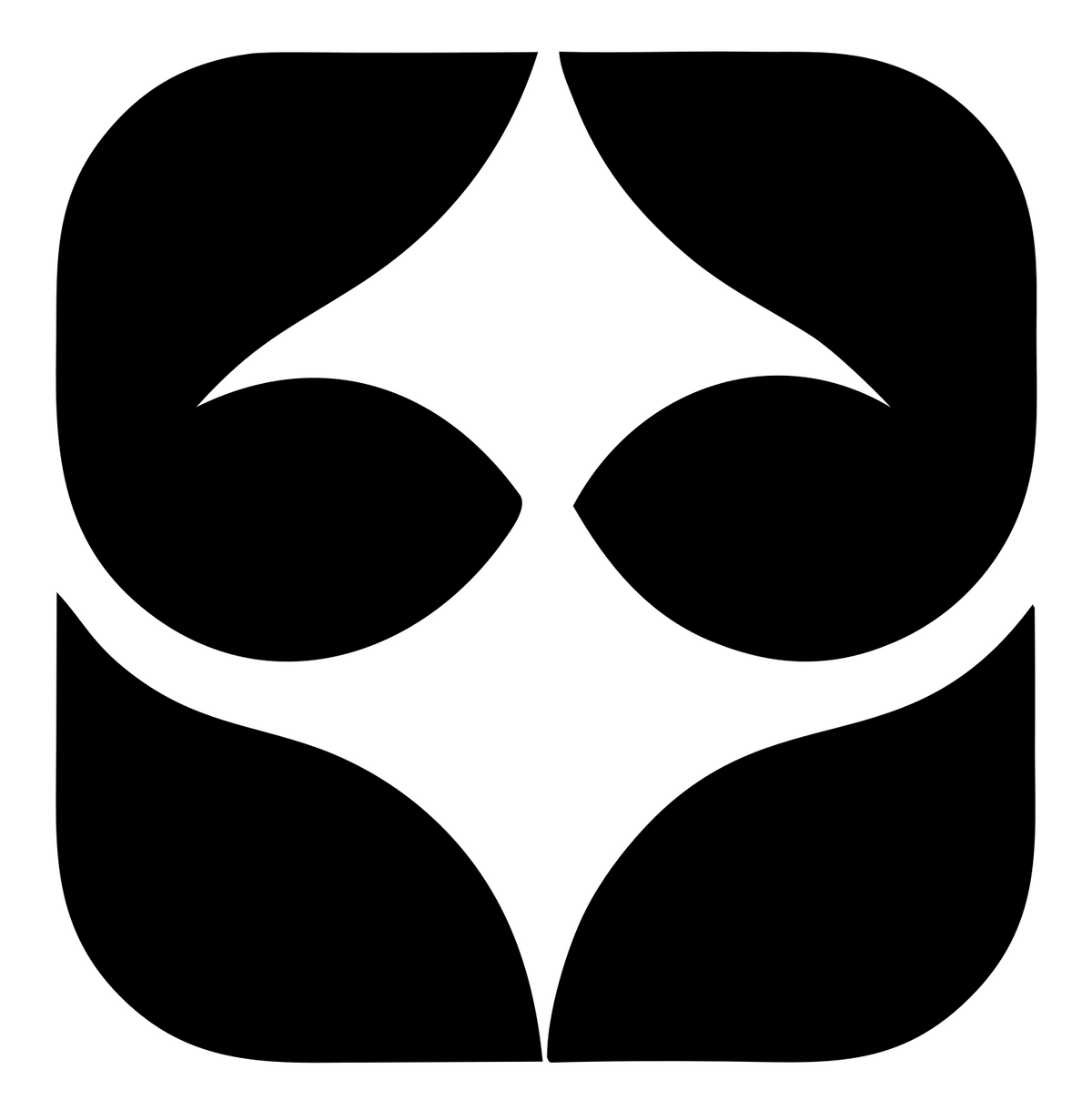 Negative Space Four-Point Star Badge #ffffff/#000000