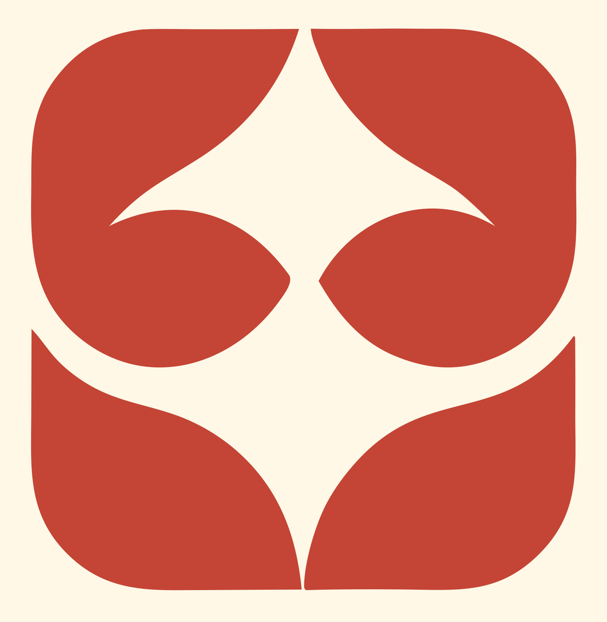 Negative Space Four-Point Star Badge #fff8e7/#c44536