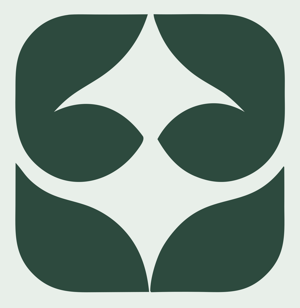 Negative Space Four-Point Star Badge #e8efe9/#2d4a3e