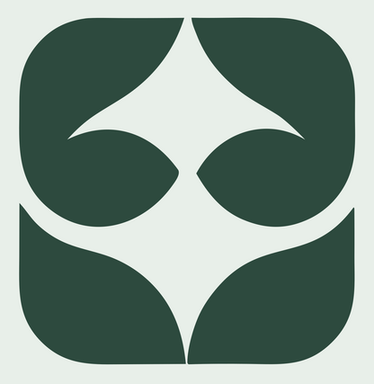 Negative Space Four-Point Star Badge #e8efe9/#2d4a3e