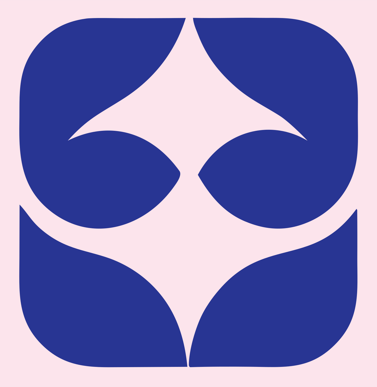 Negative Space Four-Point Star Badge #fce4ec/#283593