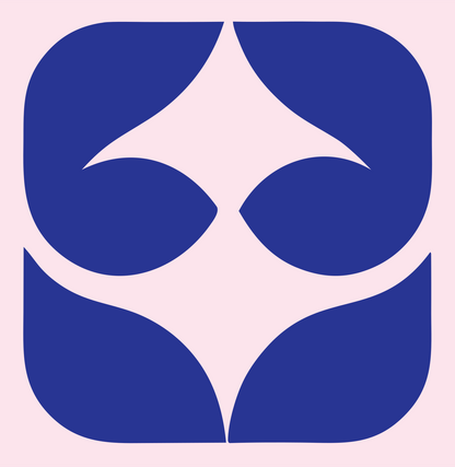 Negative Space Four-Point Star Badge #fce4ec/#283593