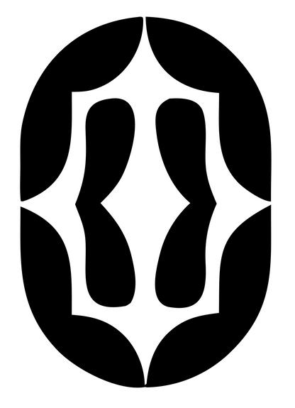 Negative Space Oval Shield Mark #ffffff/#000000