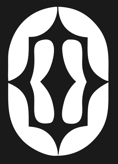 Negative Space Oval Shield Mark #1a1a1a/#ffffff
