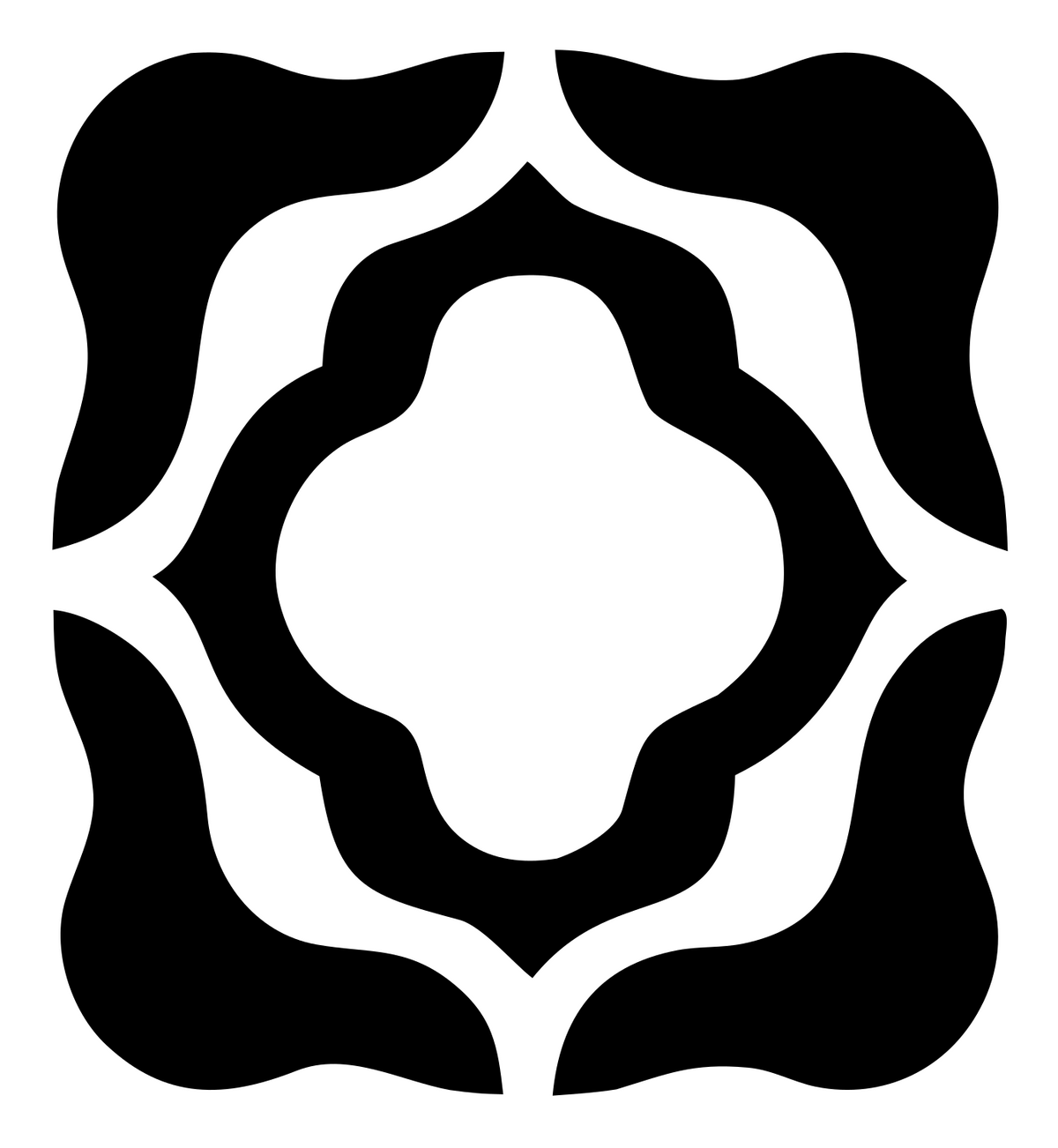 Negative Space Quatrefoil Tile Mark #ffffff/#000000