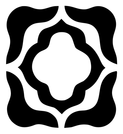 Negative Space Quatrefoil Tile Mark #ffffff/#000000