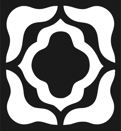 Negative Space Quatrefoil Tile Mark #1a1a1a/#ffffff