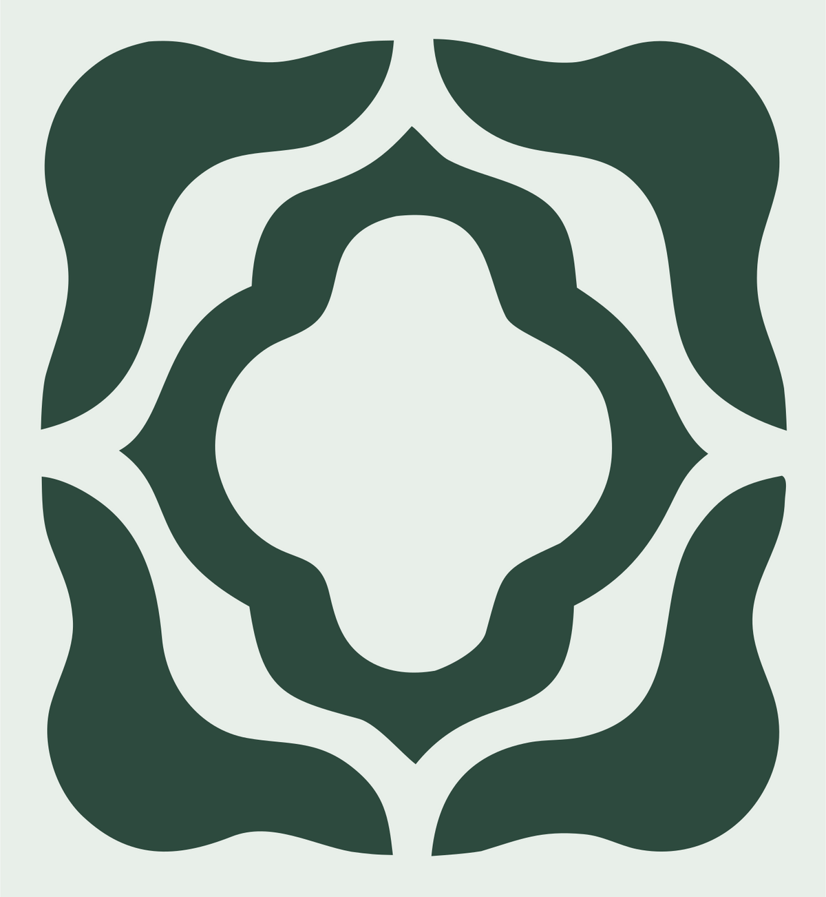 Negative Space Quatrefoil Tile Mark #e8efe9/#2d4a3e