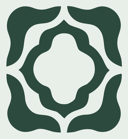 Negative Space Quatrefoil Tile Mark #e8efe9/#2d4a3e