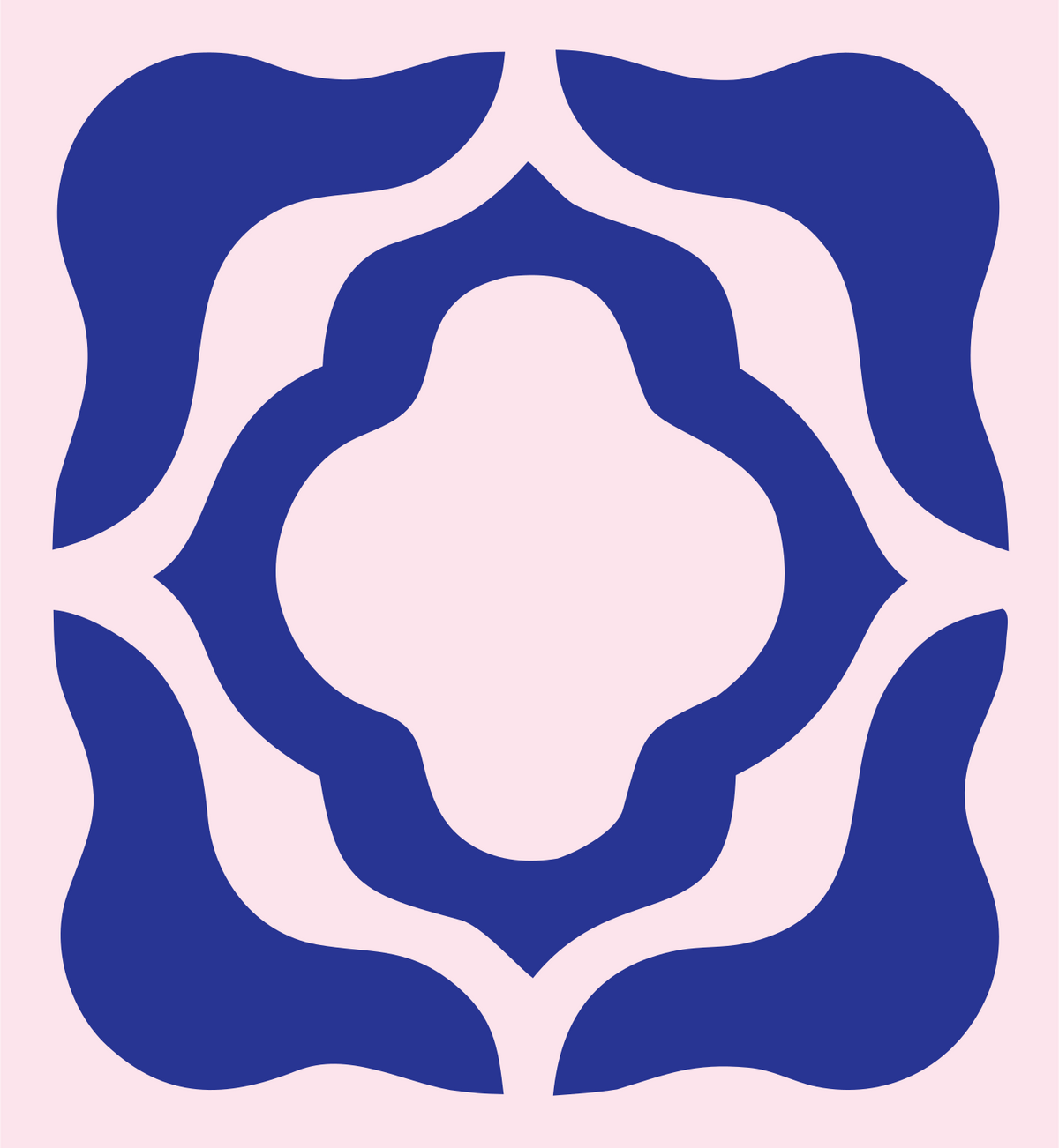 Negative Space Quatrefoil Tile Mark #fce4ec/#283593