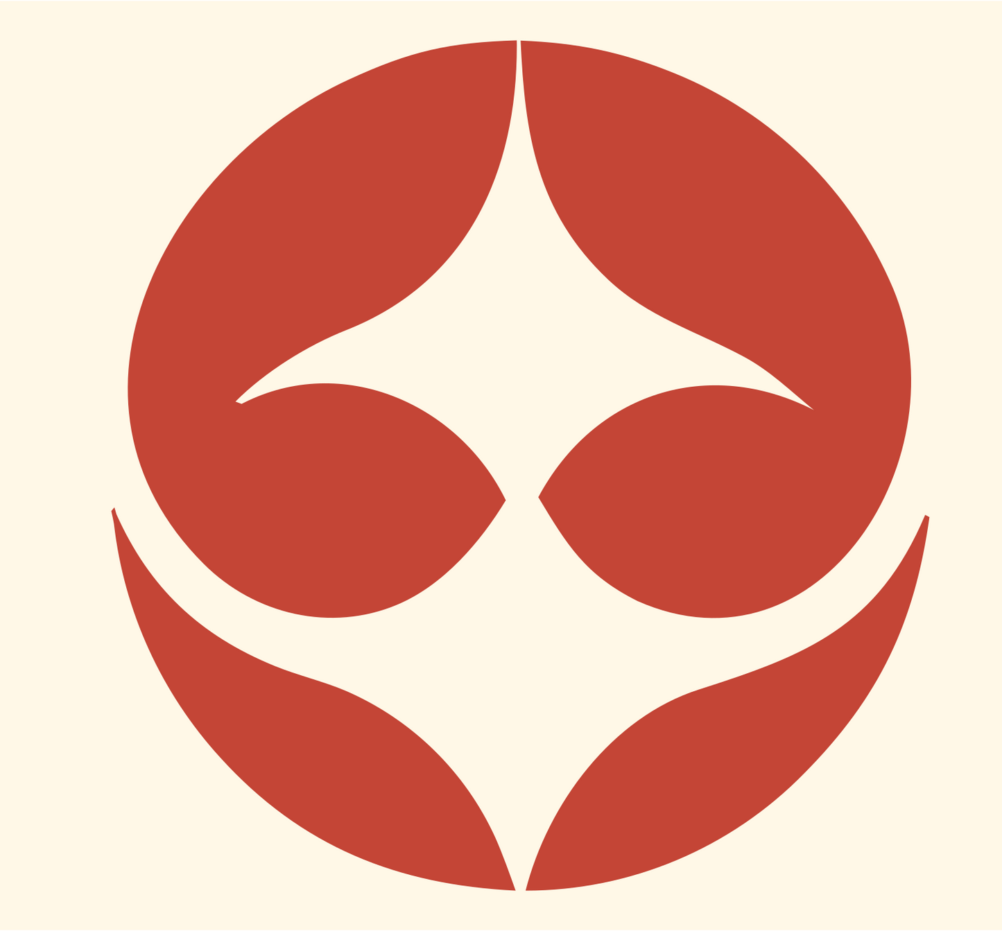 Negative Space Four-Point Star Badge #fff8e7/#c44536
