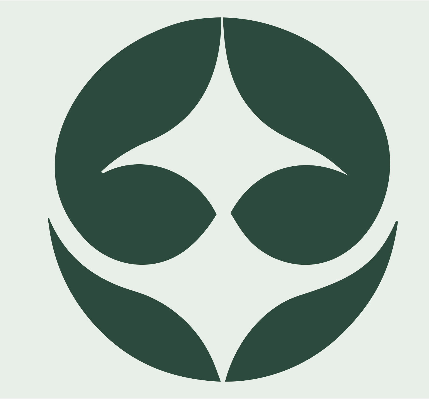 Negative Space Four-Point Star Badge #e8efe9/#2d4a3e