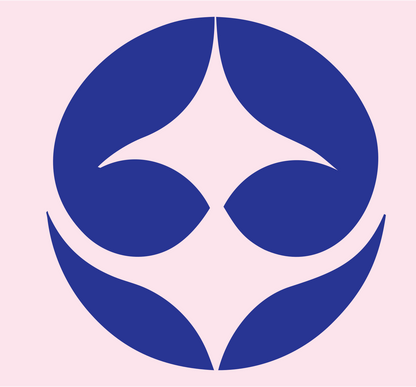 Negative Space Four-Point Star Badge #fce4ec/#283593