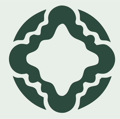 Negative Space Rosette Circle Emblem #e8efe9/#2d4a3e