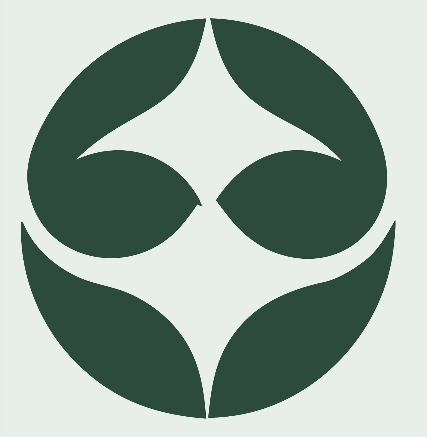 Negative Space Four-Point Star Circle Badge #e8efe9/#2d4a3e