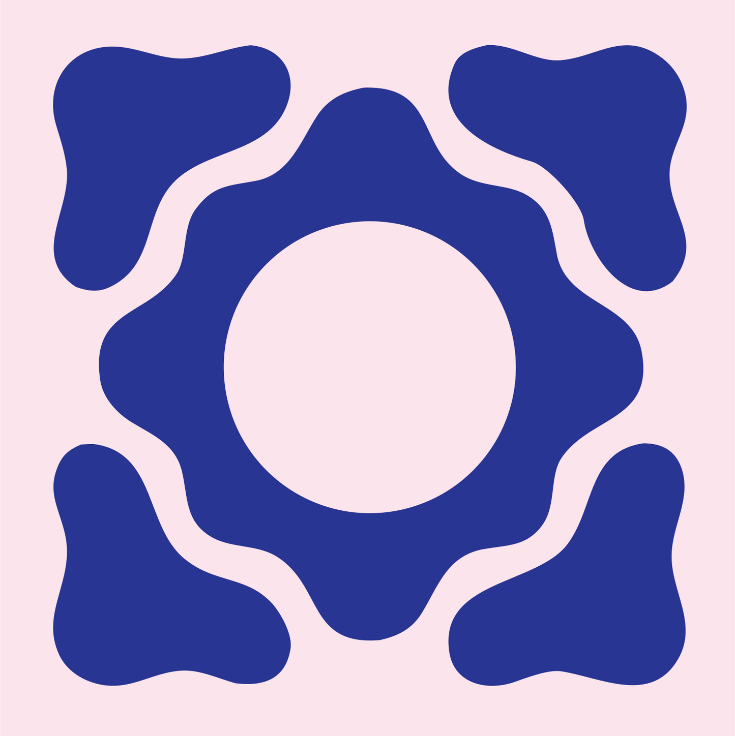 Negative Space Gear Crest #fce4ec/#283593