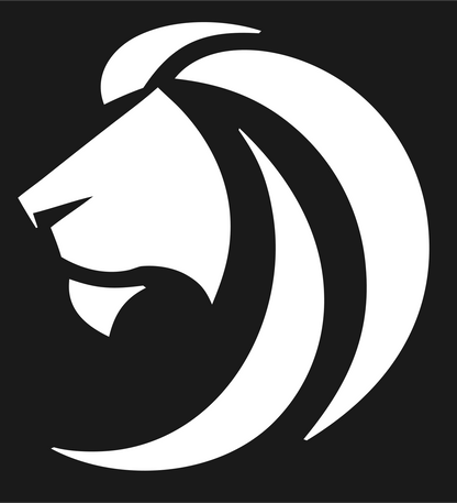 Monoline Lion Head Logo #1a1a1a/#ffffff