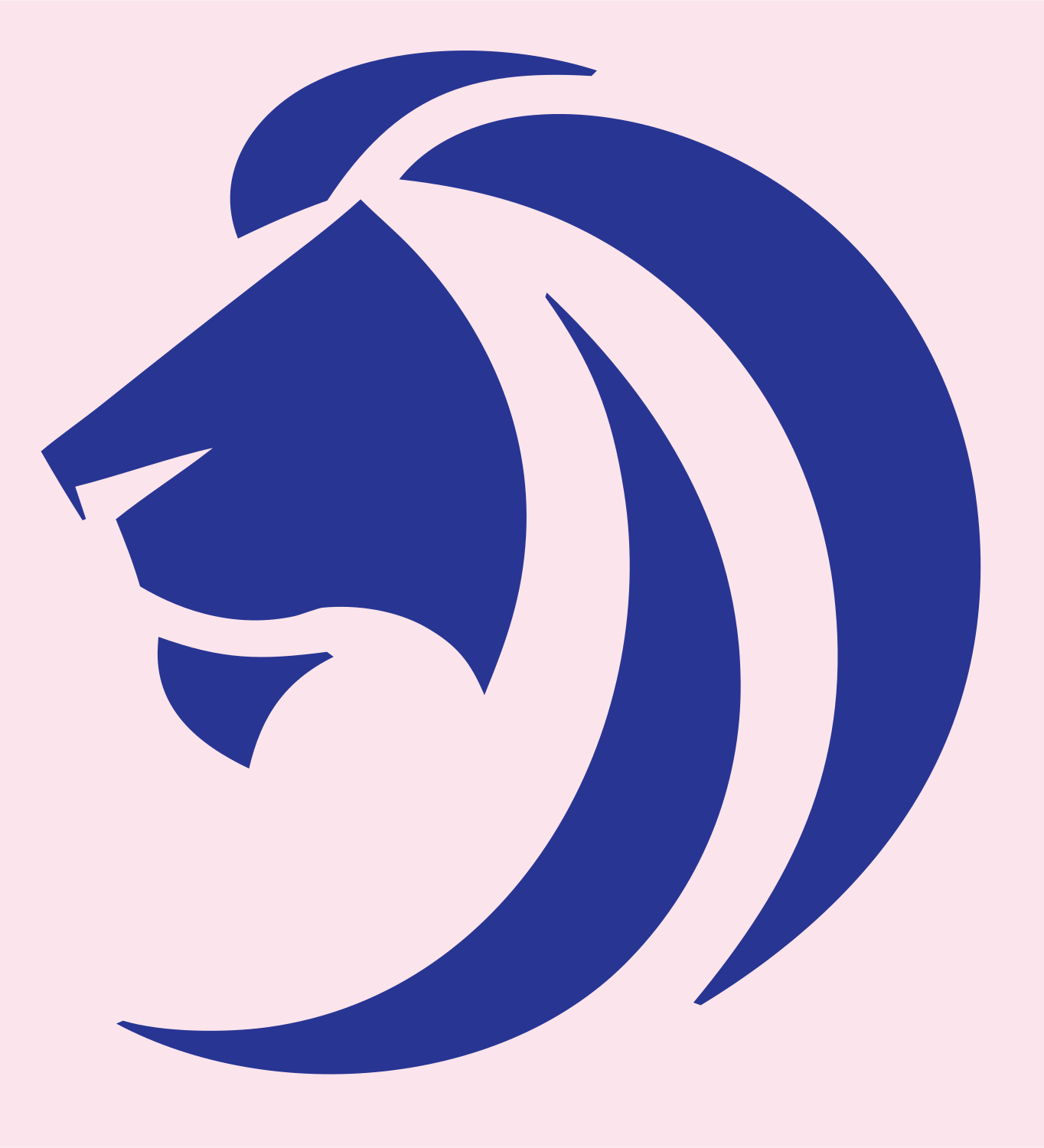 Monoline Lion Head Logo #fce4ec/#283593