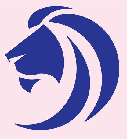 Monoline Lion Head Logo #fce4ec/#283593