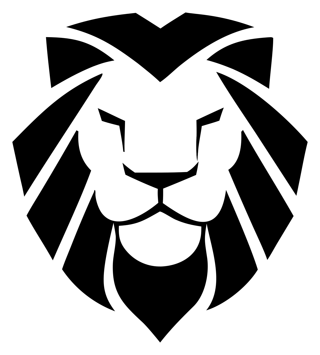 Lion Face Geometric Mark #ffffff/#000000
