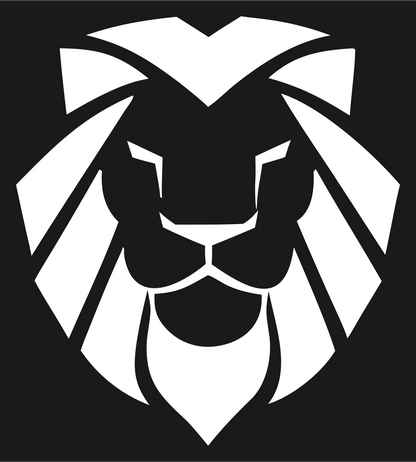 Lion Face Geometric Mark #1a1a1a/#ffffff