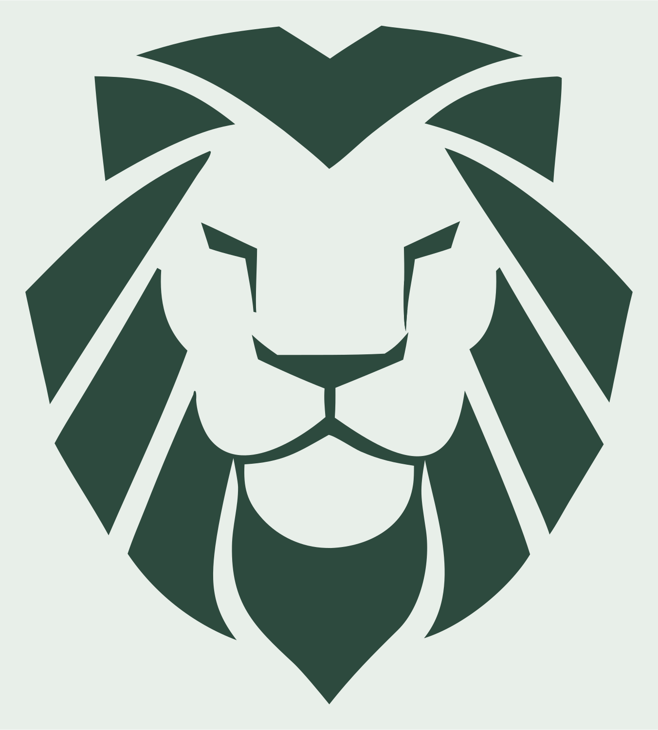 Lion Face Geometric Mark #e8efe9/#2d4a3e