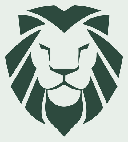 Lion Face Geometric Mark #e8efe9/#2d4a3e