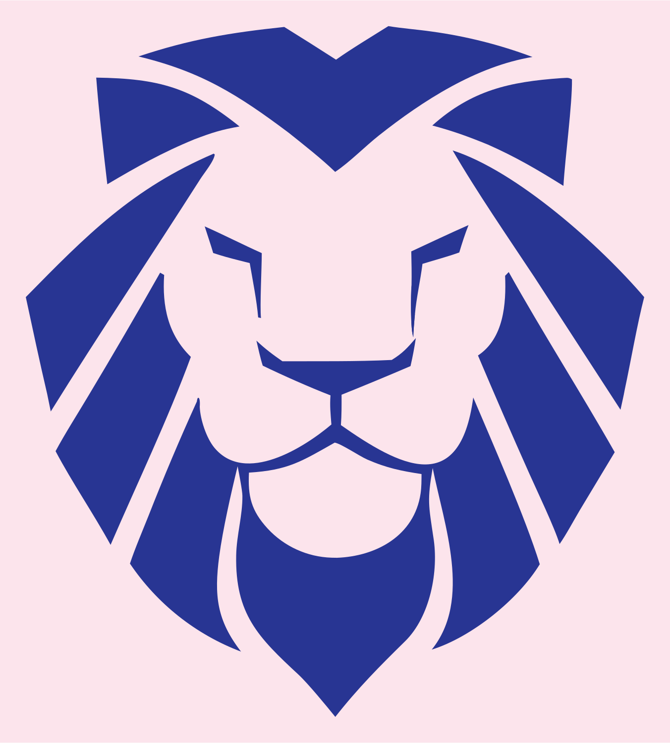 Lion Face Geometric Mark #fce4ec/#283593
