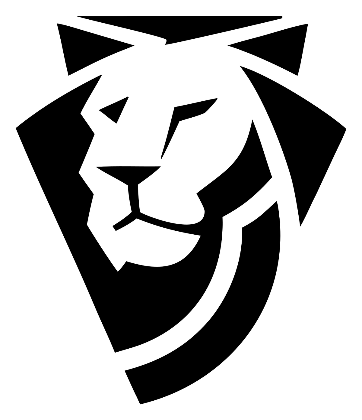 Bold Lion Head Crest #ffffff/#000000