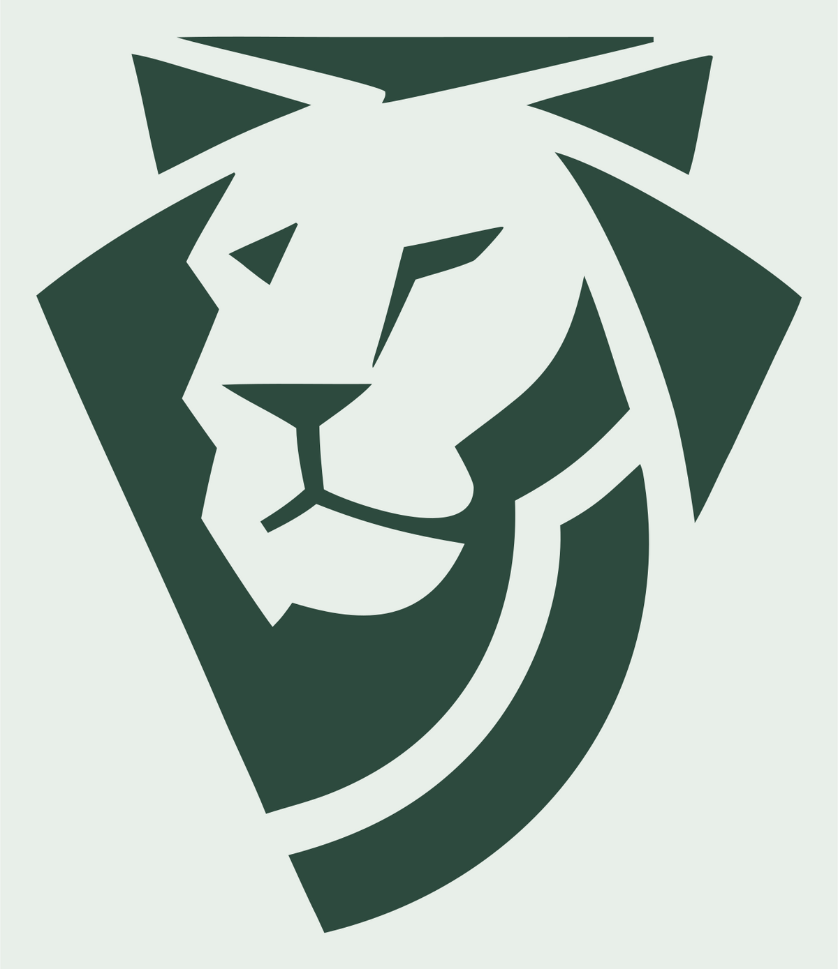 Bold Lion Head Crest #e8efe9/#2d4a3e