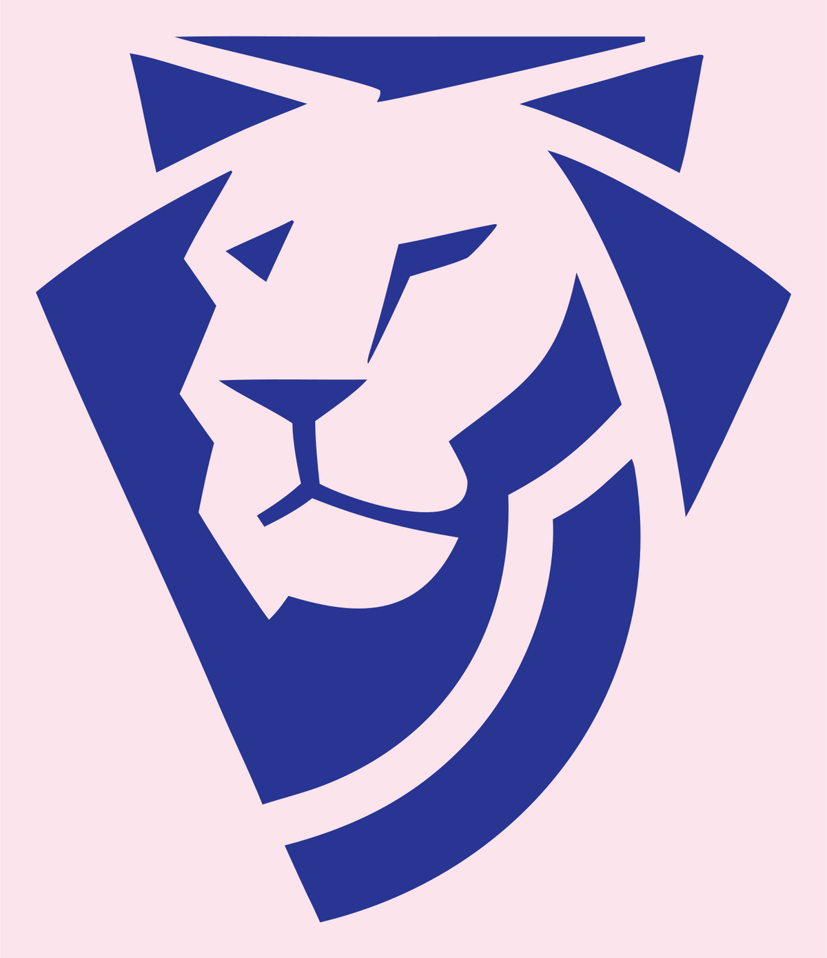 Bold Lion Head Crest #fce4ec/#283593