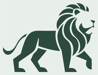 Monoline Walking Lion Logo #e8efe9/#2d4a3e