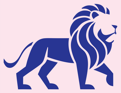 Monoline Walking Lion Logo #fce4ec/#283593