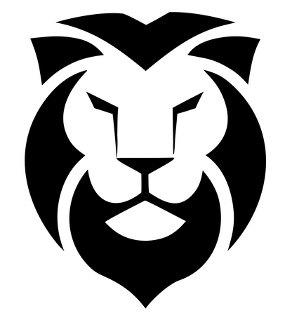 Fierce Lion Face Icon #ffffff/#000000