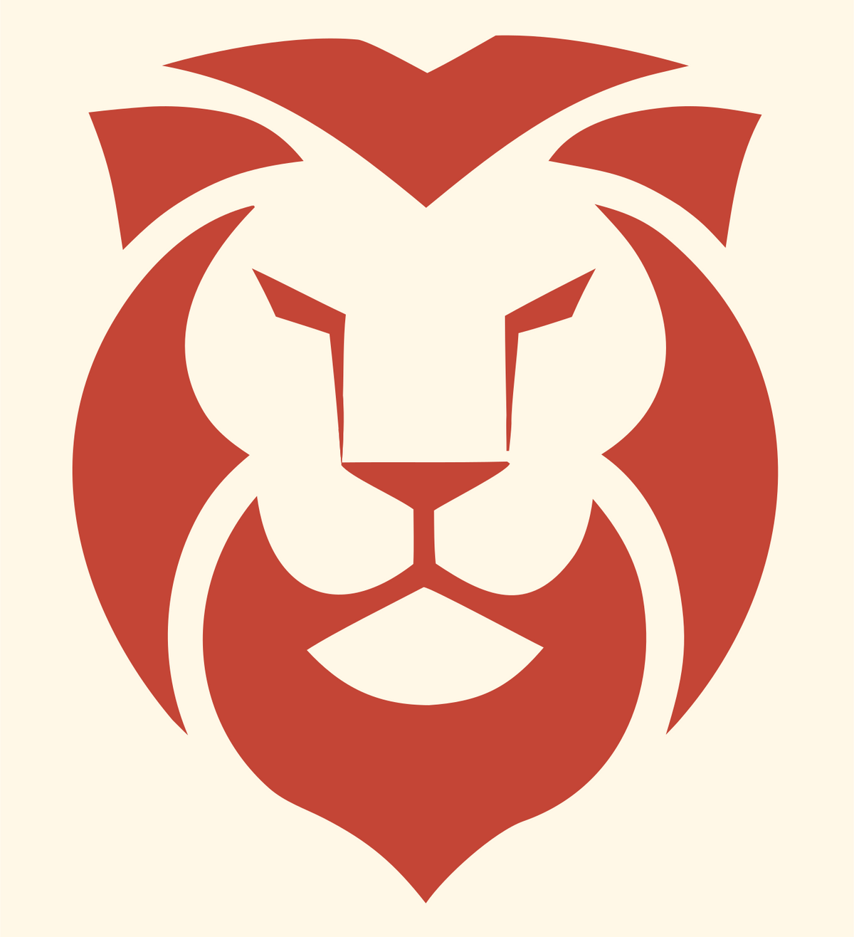 Fierce Lion Face Icon #fff8e7/#c44536