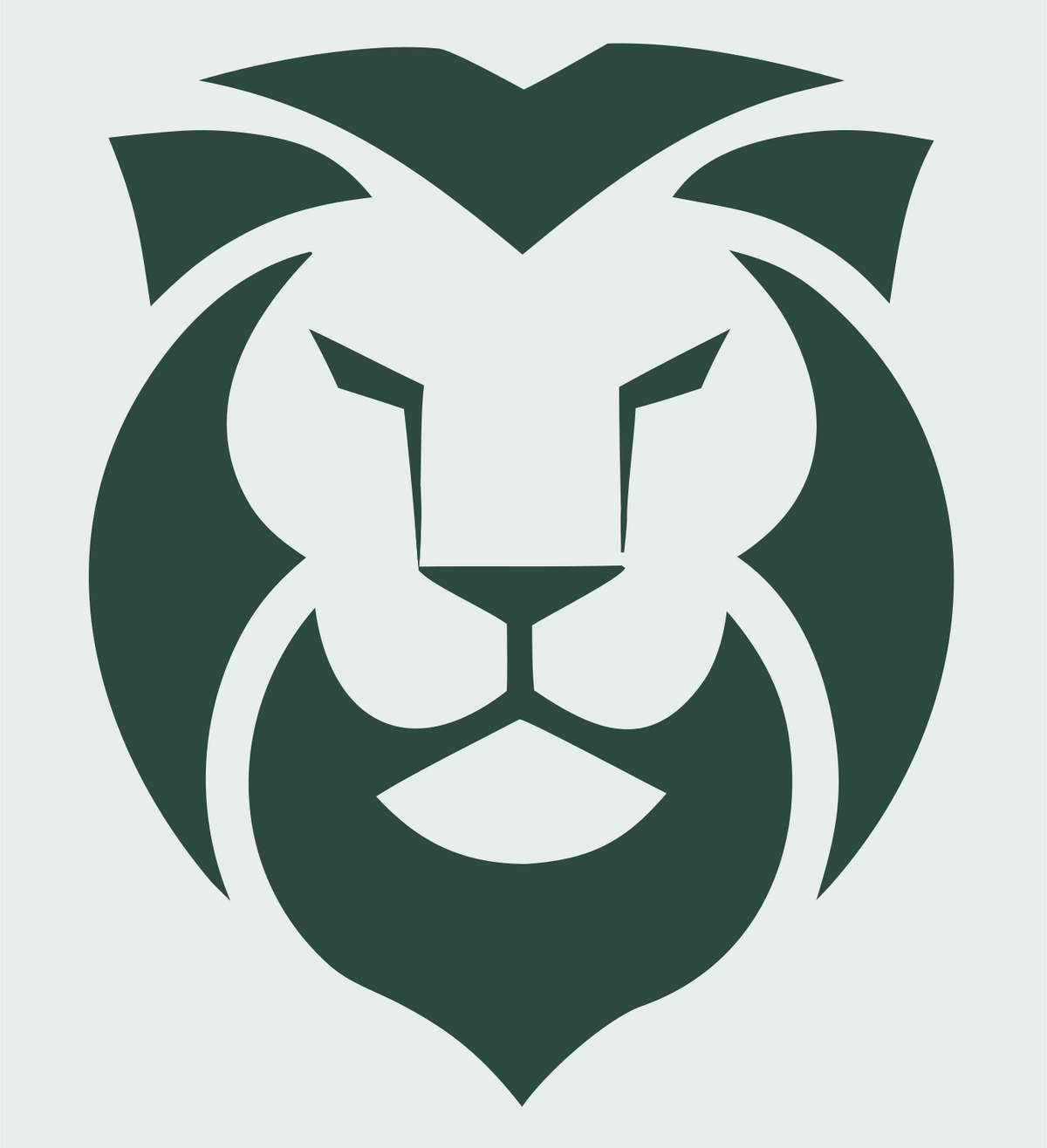Fierce Lion Face Icon #e8efe9/#2d4a3e